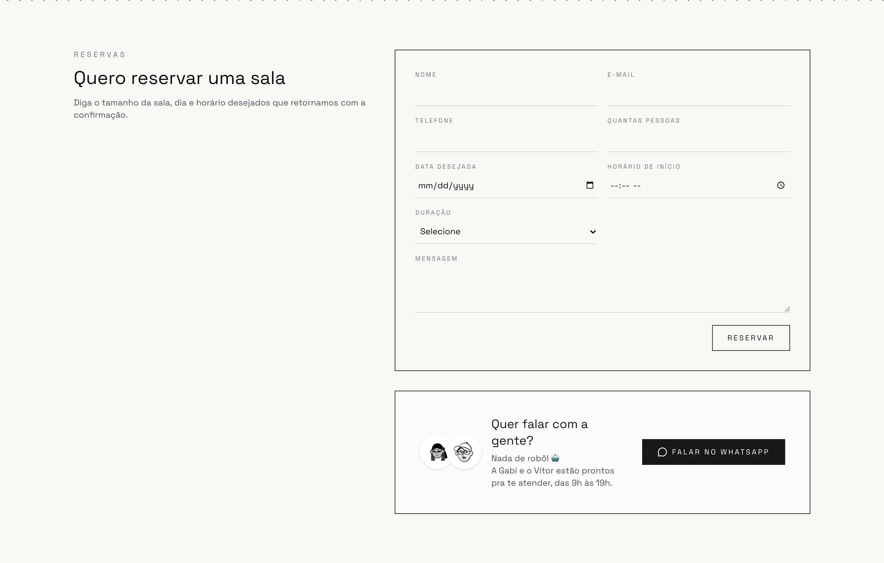 Meeting room reservation form